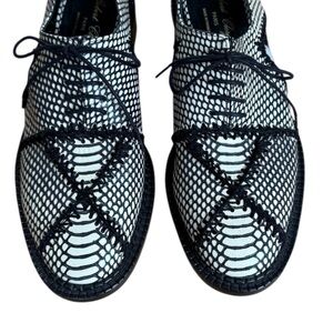 NEW Robert Clergerie Black & White Lace-Up Women's Oxfords, France